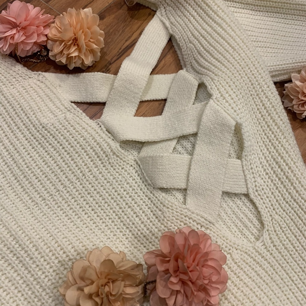 Cross Cross Back Sweater Shirt